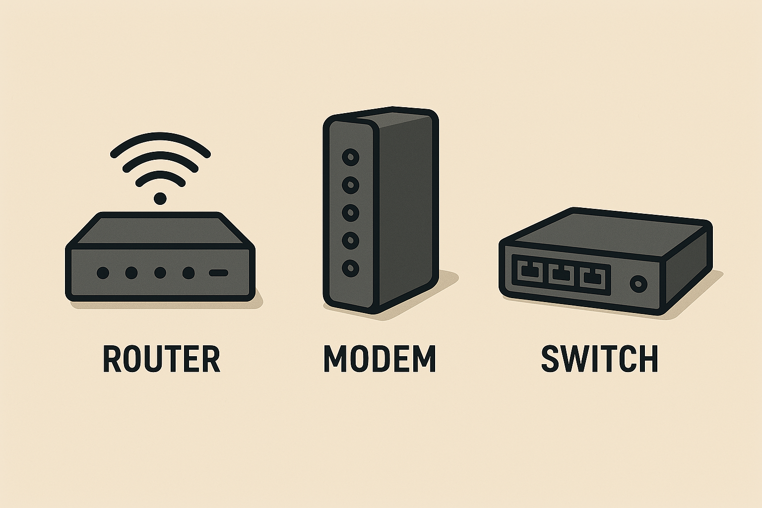 مودم، روترو سوئیچ دریک نگاه